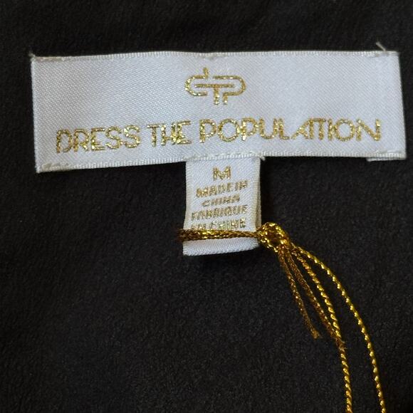 Dress the Population Mimi Sequin‎ Cocktail Dress Ebony Black Size Medium NWT - Picture 8 of 12